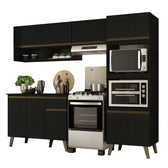 Armário de Cozinha Completa c Balcão Atlanta Essence Carraro Preto Touch - imagem 2