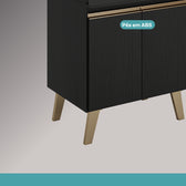 Armário de Cozinha Completa c Balcão Atlanta Essence Carraro Preto Touch - imagem 11