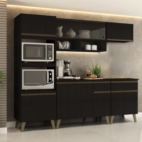 Armário de Cozinha Completa Atlanta Prime Preto Touch - imagem 1