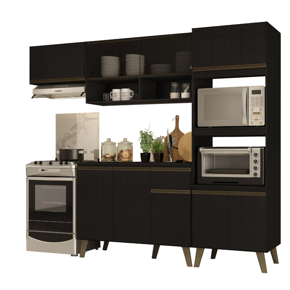 Armário de Cozinha Completa Atlanta Home Preto Touch - imagem 2