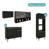Armário de Cozinha Completa Atlanta Home Preto Touch - imagem 5