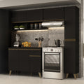 Armário de Cozinha Completa Atlanta Slim Preto Touch - imagem 1
