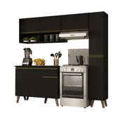 Armário de Cozinha Completa Atlanta Slim Preto Touch - imagem 2