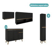 Armário de Cozinha Completa Atlanta Slim Preto Touch - imagem 5