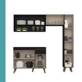 Armário de Cozinha Completa Atlanta Slim Preto Touch - imagem 6