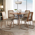 Conjunto Sala de Jantar 4 Cadeiras Domani Rosê Carraro - imagem 1