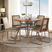 Conjunto Sala de Jantar 4 Cadeiras Domani Rosê Carraro - imagem 1