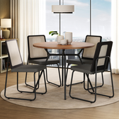 Conjunto Sala de Jantar 4 Cadeiras Domani Preto Carraro - imagem 1