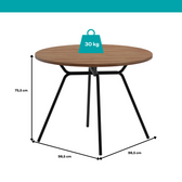 Conjunto Sala de Jantar 4 Cadeiras Domani Preto Carraro - imagem 4