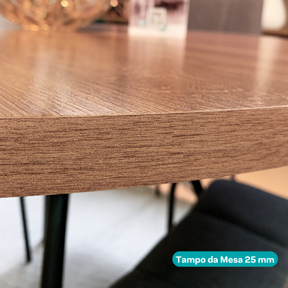 Conjunto Sala de Jantar 4 Cadeiras Domani Preto Carraro - imagem 5