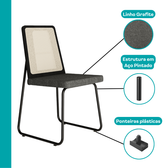 Conjunto Sala de Jantar 4 Cadeiras Domani Preto Carraro - imagem 7