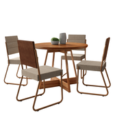 Conjunto Sala de Jantar 4 Cadeiras Malta Carraro Rosê - imagem 2