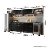 Armário de Cozinha Compacta Arizona Bold Carraro Carvalho com Preto - imagem 5