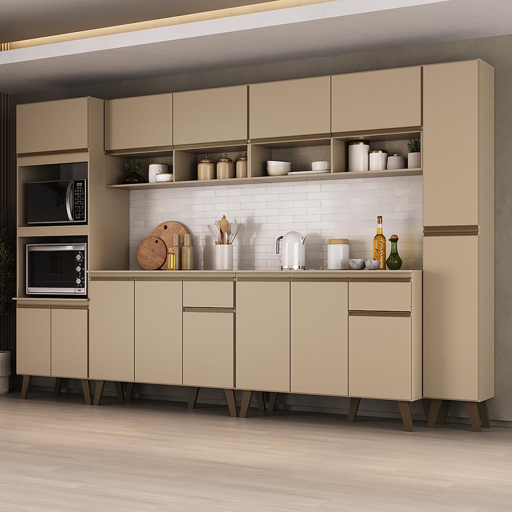 Armário de Cozinha Completa Atlanta Wilson Carraro Amêndoa - imagem 1