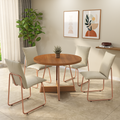 Conjunto Sala de Jantar 4 Cadeiras Avena Carraro Nogal Rosê - imagem 1