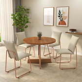 Conjunto Sala de Jantar 4 Cadeiras Avena Carraro Nogal Rosê - imagem 1