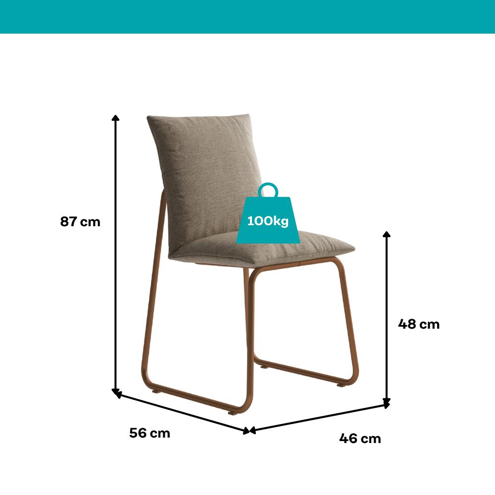 Conjunto Sala de Jantar 4 Cadeiras Avena Carraro Nogal Rosê - imagem 8