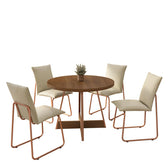 Conjunto Sala de Jantar 4 Cadeiras Avena Carraro Nogal Rosê - imagem 11