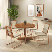 Conjunto Sala de Jantar 4 Cadeiras Marina Carraro Nogal Rosê - imagem 1