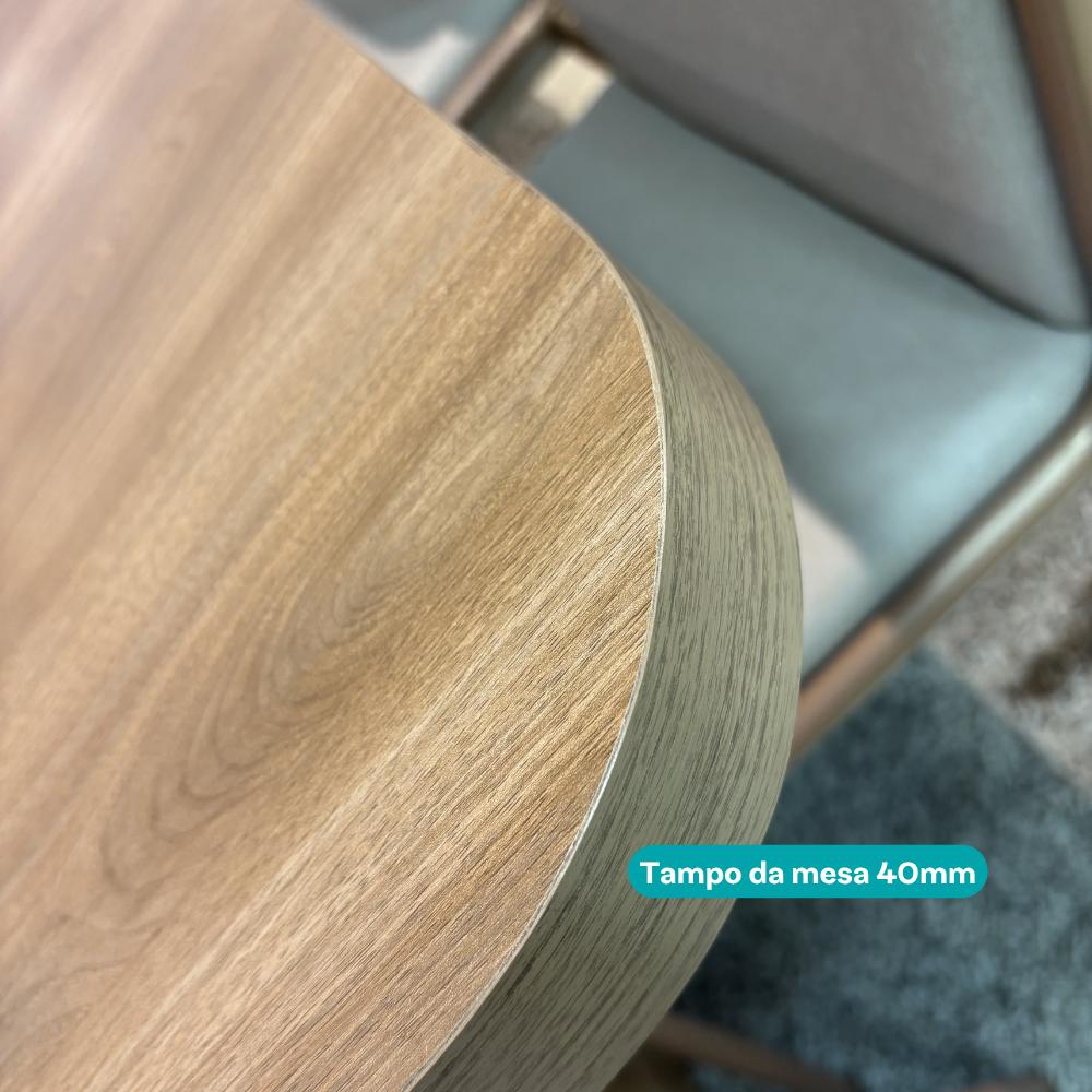 Conjunto Sala de Jantar 4 Cadeiras Marina Carraro Nogal Rosê - imagem 5