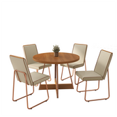 Conjunto Sala de Jantar 4 Cadeiras Rebeca Carraro Nogal Rosê - imagem 2