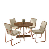 Conjunto Sala de Jantar 4 Cadeiras Rebeca Carraro Nogal Rosê - imagem 11