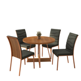 Conjunto Sala de Jantar 4 Cadeiras Patricia Carraro Nogal Rosê - imagem 2