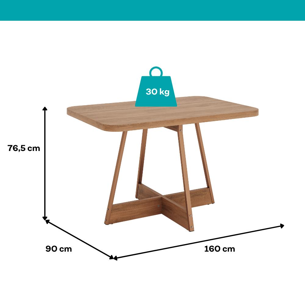 Conjunto Sala de Jantar 4 Cadeiras Malu Carraro Nogal Rosê - imagem 4