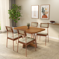Conjunto Sala de Jantar 4 Cadeiras Biamar Carraro Nogal Rosê - imagem 1