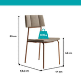 Conjunto Sala de Jantar 4 Cadeiras Blum Carraro Nogal Rosê - imagem 8