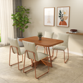 Conjunto Sala de Jantar 4 Cadeiras Atila Carraro Nogal Rosê - imagem 1