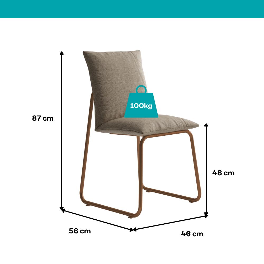 Conjunto Sala de Jantar 4 Cadeiras Atila Carraro Nogal Rosê - imagem 8