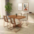 Conjunto Sala de Jantar 4 Cadeiras Filo Carraro Nogal Rosê - imagem 1