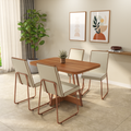 Conjunto Sala de Jantar 4 Cadeiras Tiana Carraro Nogal Rosê - imagem 1