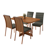 Conjunto Sala de Jantar 4 Cadeiras Ariel Carraro Nogal Rosê - imagem 2