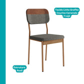 Conjunto Sala de Jantar 4 Cadeiras Moana Carraro Nogal Rosê - imagem 6