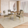 Conjunto Sala de Jantar 4 Cadeiras Jess Carraro Carvalho Dourado - imagem 1