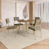 Conjunto Sala de Jantar 4 Cadeiras Jess Carraro Carvalho Dourado - imagem 1
