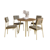 Conjunto Sala de Jantar 4 Cadeiras Jess Carraro Carvalho Dourado - imagem 2