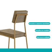 Conjunto Sala de Jantar 4 Cadeiras Jess Carraro Carvalho Dourado - imagem 9