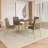 Conjunto Sala de Jantar 4 Cadeiras Roman Carraro Carvalho Dourado - imagem 1