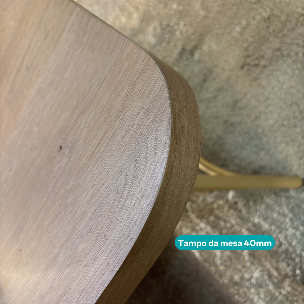 Conjunto Sala de Jantar 4 Cadeiras Roman Carraro Carvalho Dourado - imagem 5