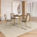 Conjunto Sala de Jantar 4 Cadeiras Varese Carraro Carvalho Dourado - imagem 1