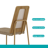 Conjunto Sala de Jantar 4 Cadeiras Varese Carraro Carvalho Dourado - imagem 9