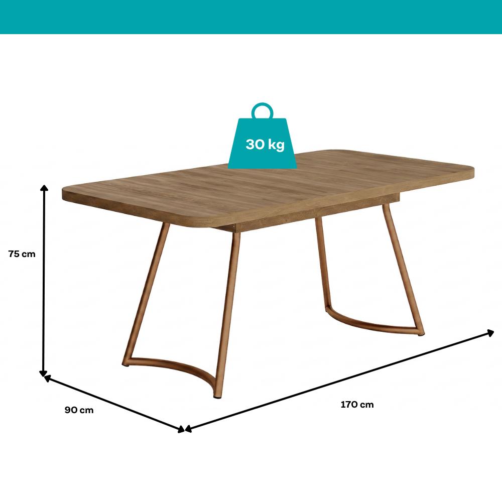 Conjunto Sala de Jantar 4 Cadeiras Peonia Carraro Nogal Rosê - imagem 4