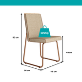 Conjunto Sala de Jantar 4 Cadeiras Peonia Carraro Nogal Rosê - imagem 8