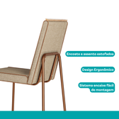 Conjunto Sala de Jantar 4 Cadeiras Peonia Carraro Nogal Rosê - imagem 9