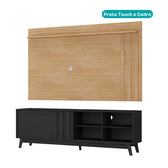 Conjunto Rack Preto Touch e Painel Parede Cedro Ventura Carraro - imagem 3