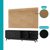 Conjunto Rack Preto Touch e Painel Parede Cedro Ventura Carraro - imagem 6