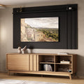 Conjunto Rack Cedro e Painel Parede Preto Touch Ventura Carraro - imagem 1